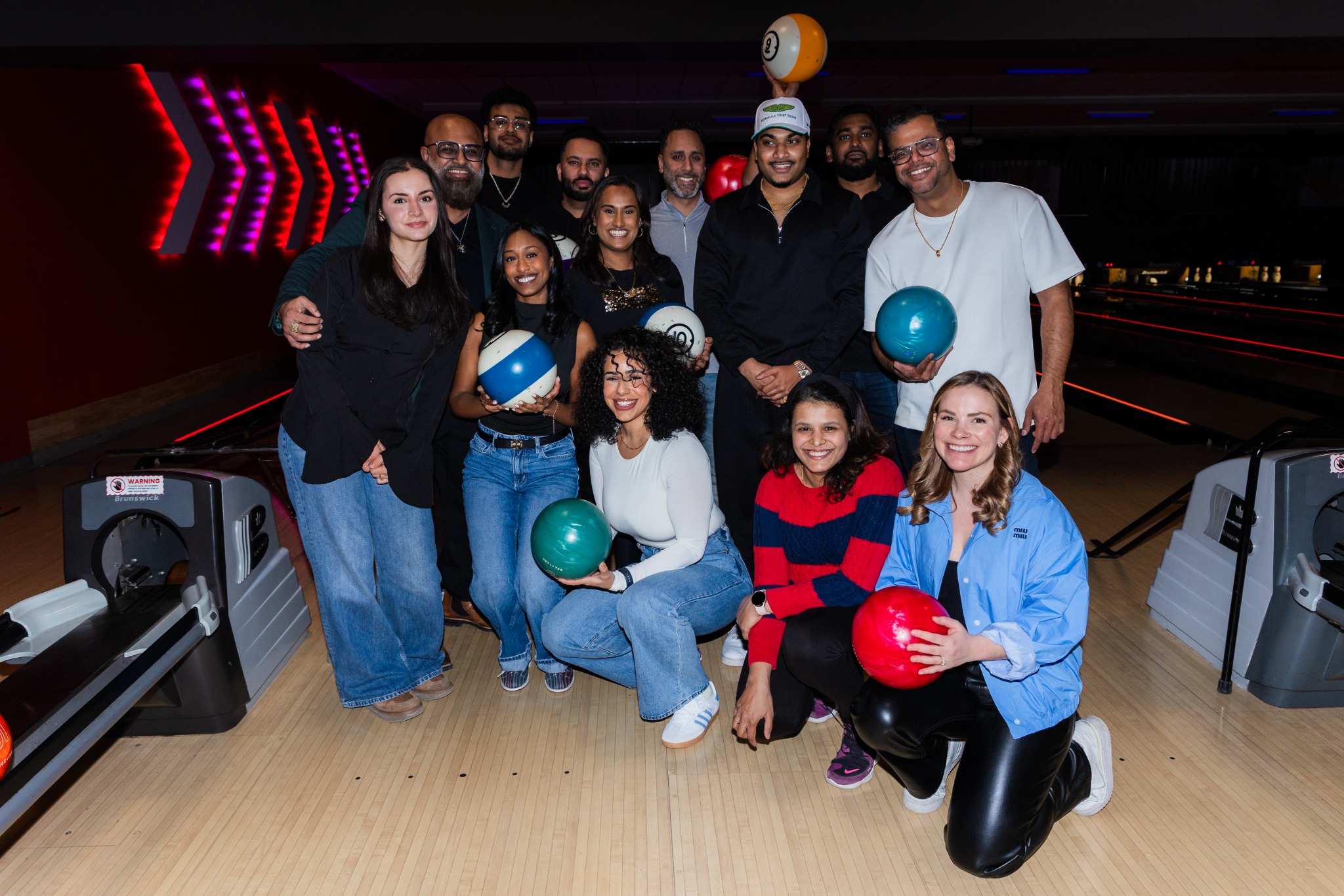Team photo at VIP Charity Bowling for the Brave
